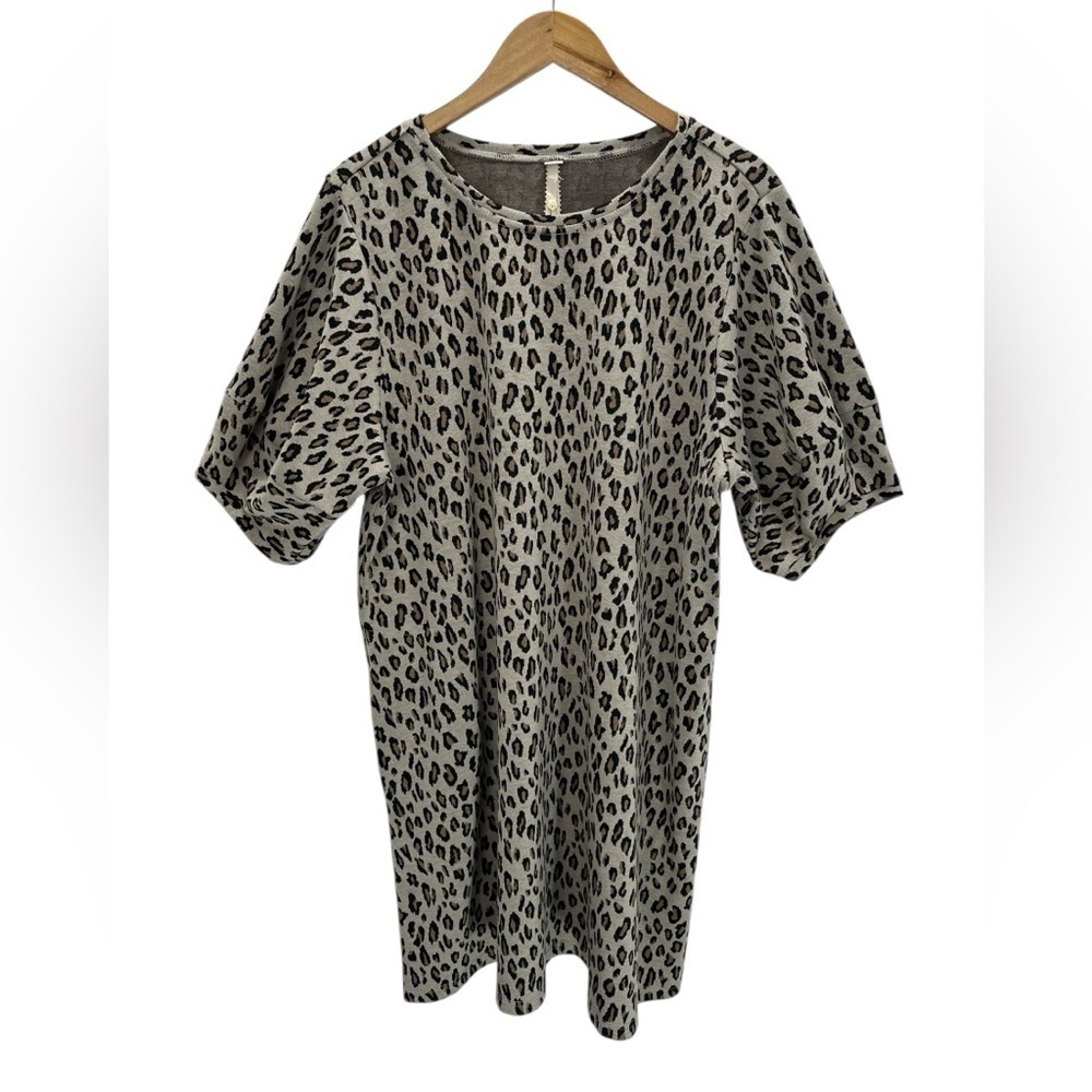 Uncle Frank Gray Leopard Print Mini Dress